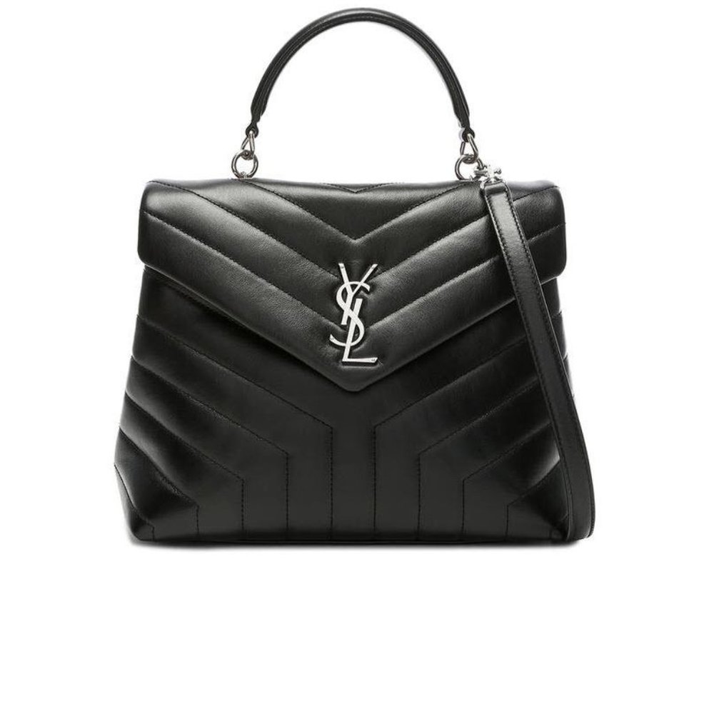 YSL Loulou Top Handle Black Leather Shoulder